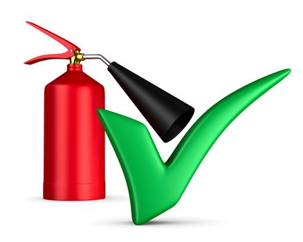 fire extinguisher on white background. Isolated 3D image