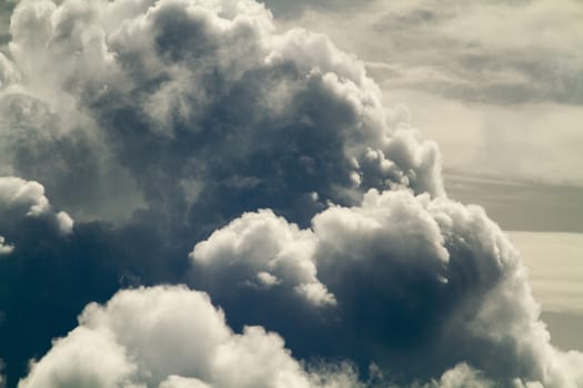 Rain cloud close up building in the tropic