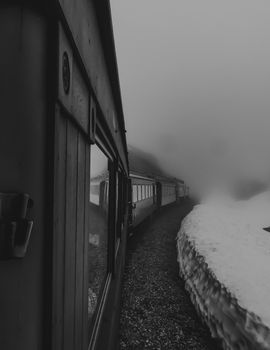 Railroad from Skagway, Alaska heading up to the Canadian border. The White Pass line takes tourists on excursions on the old rail line used for the gold rush.