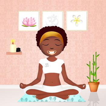 illustration of black woman doing yoga