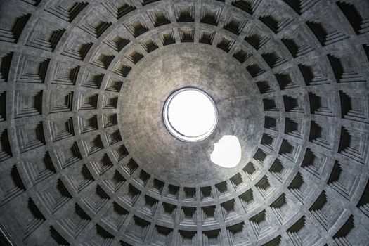 Rome, Italy. Pantheon - the third largest masonry dome in the world with its famous hole in the ceiling.