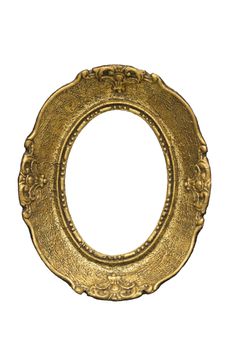 Antique oval picture frame-isolated on white
