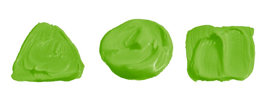 Lime green color paint isolated on white with clipping path