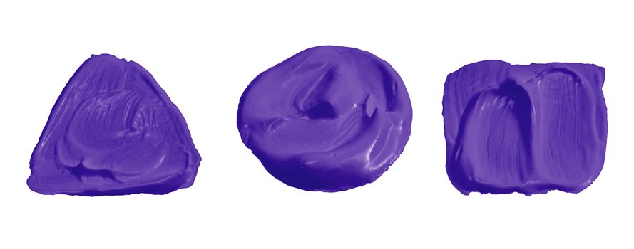 Violet color paint isolated on white with clipping path