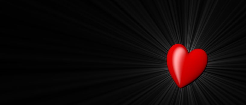 red heart shape as symbol of love on valentine's day on February, 14th