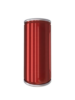 Red Aluminum Drink Can isolated with clipping path
