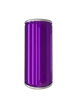 Purple Aluminum Drink Can isolated with clipping path