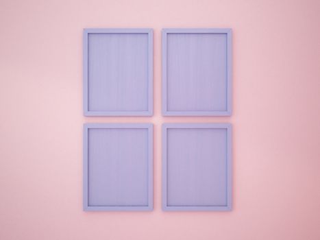 Serenity Blue blank frame on Rose Quartz color wall