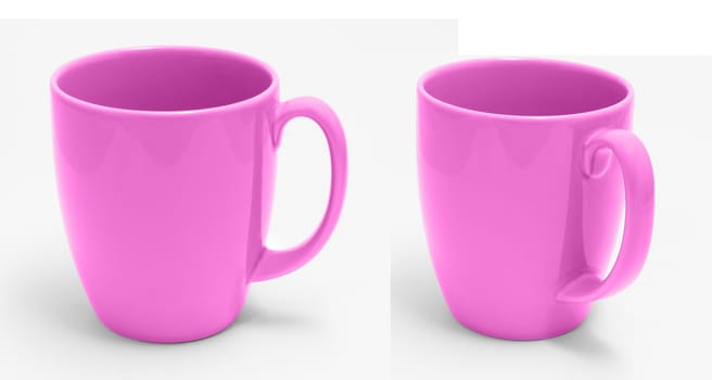 Pink Cup isolate on White With Clipping Path