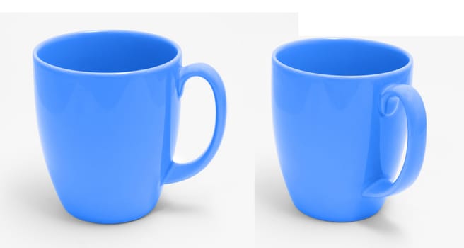 Blue Cup isolate on White With Clipping Path