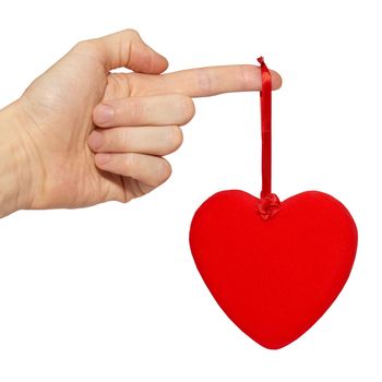 Big valentine heart in a hand.