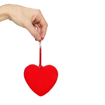 Big valentine heart in a hand.