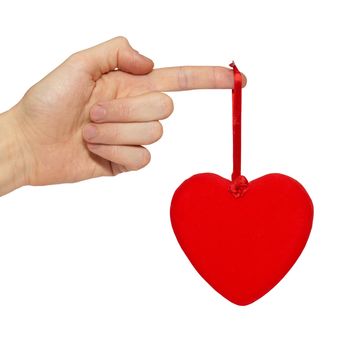 Big valentine heart in a hand.