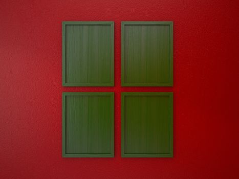 blank frame on interior wall red and green ,christmas tone color