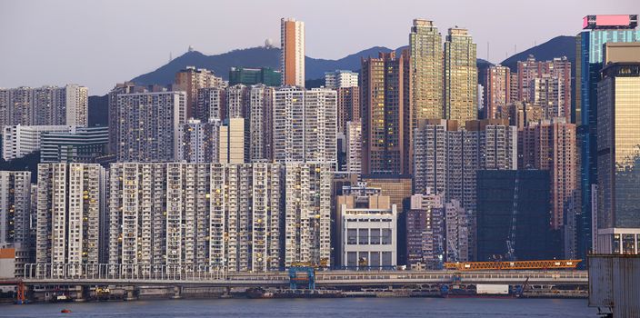 Hong Kong cityscape , crowded building