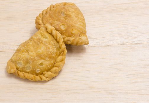 curry puff on wood background