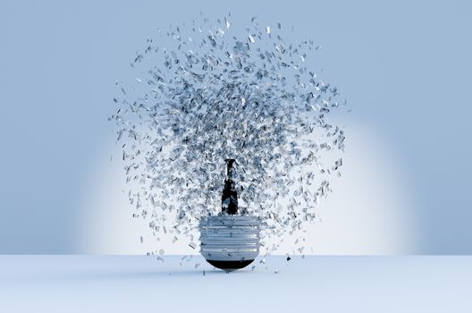 3d image of electric bulb explosion background