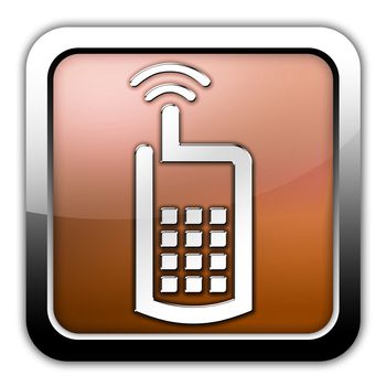Icon, Button, Pictogram with Cell Phone symbol
