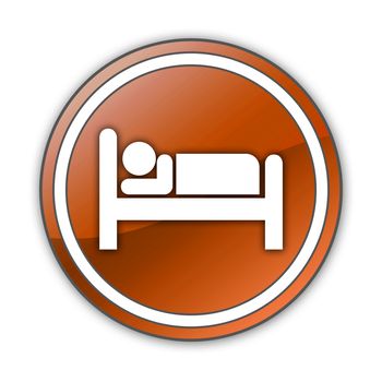 Icon, Button, Pictogram with Hotel, Lodging symbol