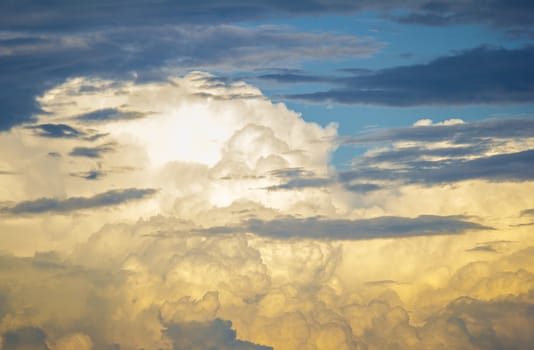 clouds on sunset sky