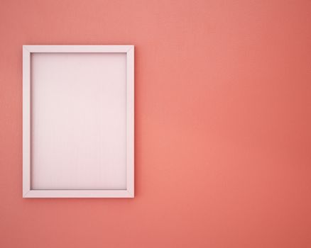 Blank frame on Dusty Rose wall.