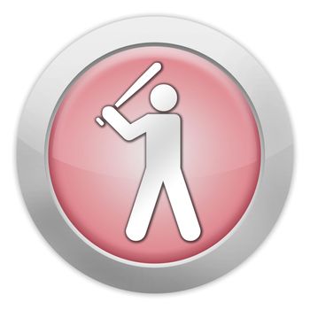 Icon, Button, Pictogram with Baseball symbol