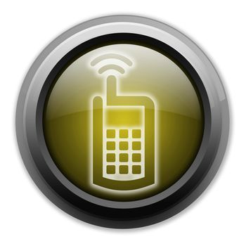 Icon, Button, Pictogram with Cell Phone symbol