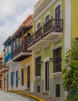 Homes in Old San Juan with many colors and plants adorning the balconies.
Photo taken on: June 15th, 2013