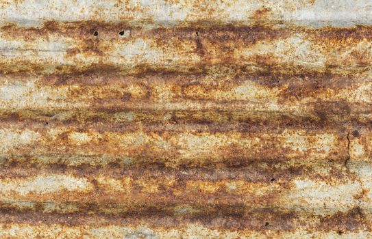Rusty corrugated metal roofing texture