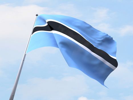 Botswana flag flying on clear sky.