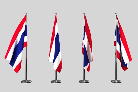Thailand indoor flags isolate on white background