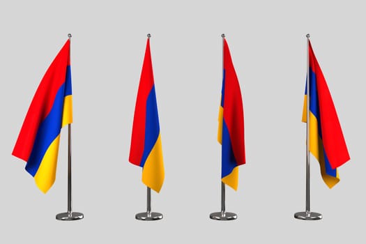 Armenia indoor flags isolate on white background