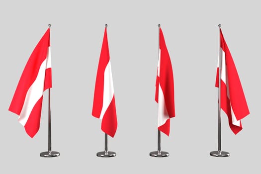 Austria indoor flags isolate on white background