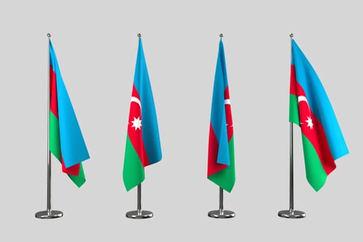 Azerbaijan indoor flags isolate on white background