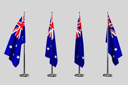 Australia indoor flags isolate on white background