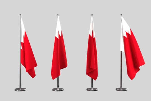 Bahrain indoor flags isolate on white background