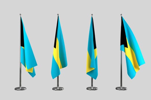 Bahamas indoor flags isolate on white background