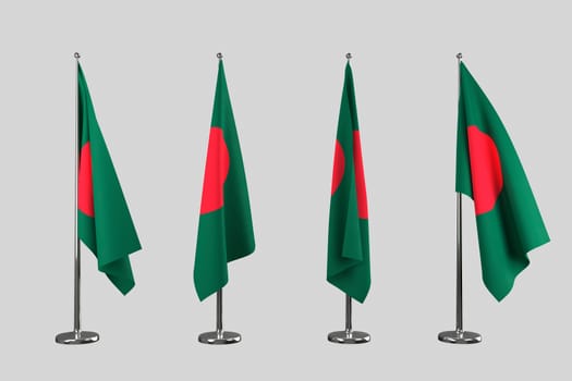 Bangladesh indoor flags isolate on white background