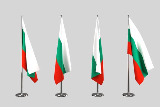 Bulgaria indoor flags isolate on white background