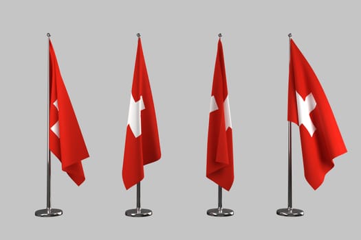 Switzerland indoor flags isolate on white background