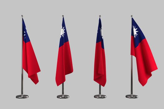 Taiwan indoor flags isolate on white background