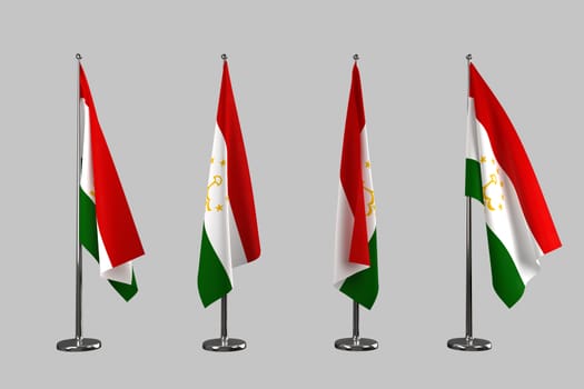 Tajikistan indoor flags isolate on white background