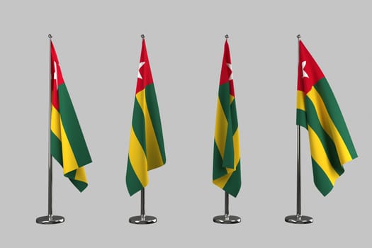 Togo indoor flags isolate on white background
