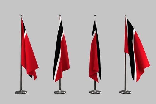 Trinidad and Tobago indoor flags isolate on white background