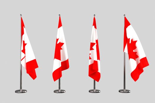 Canada indoor flags isolate on white background