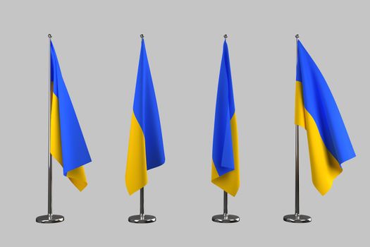 Ukraine indoor flags isolate on white background