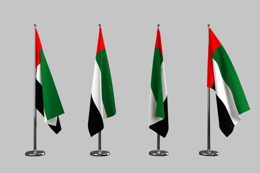 UAE  indoor flags isolate on white background