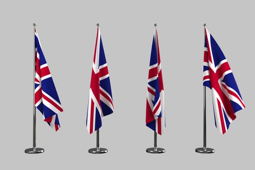 UK indoor flags isolate on white background