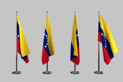 Venezuela indoor flags isolate on white background