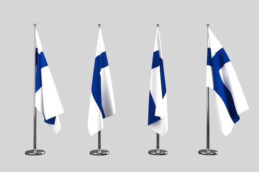 Finland indoor flags isolate on white background